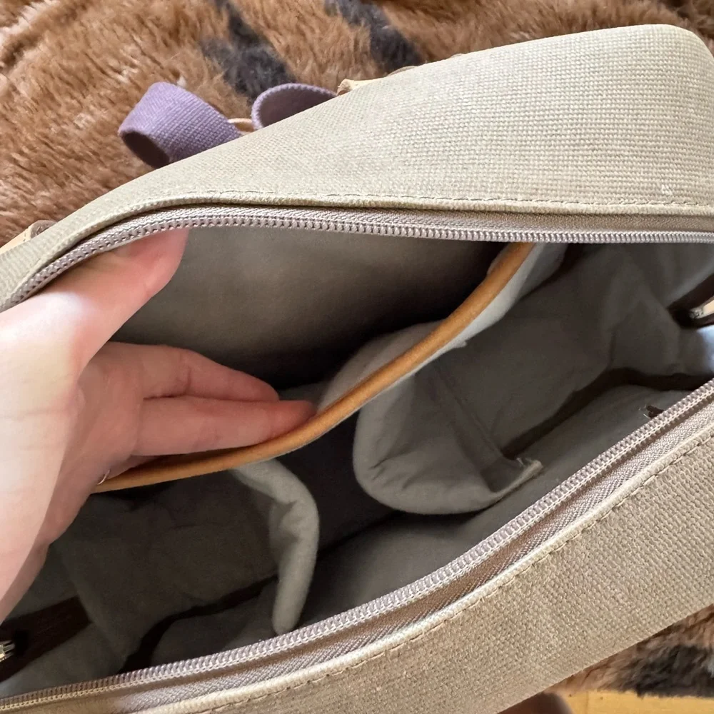 Kelly Moore Canvas and Leather Travel Camera Organizer Bag in Brown